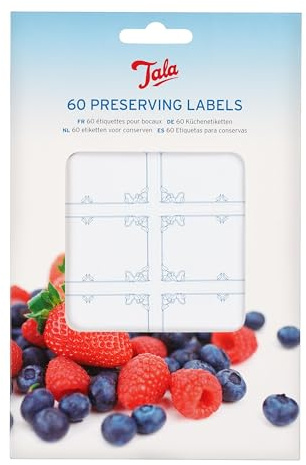 Tala Preserving Labels, Set of 60 Labels Perfect for Labeling Jam Jars with Your Freshly Made Preserve, Traditional Diesgn with Space for the hadnwritten Personal Touch