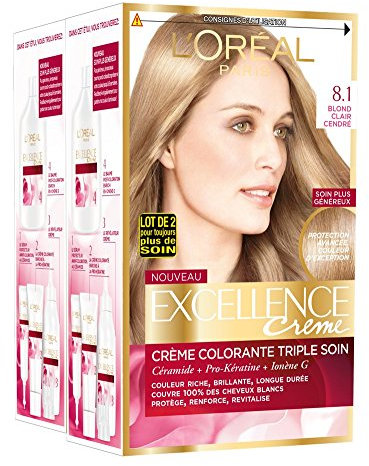 L 'Oréal Paris Excellence – Coloración permanente triple cuidado, rubio