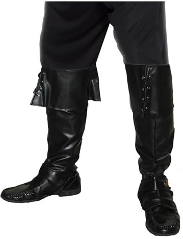 Smiffys Piraten-Überschuhe, Schwarz, Deluxe Halloween