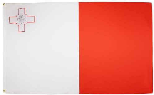 AZ FLAG - Drapeau Malte - 90x60 cm - Drapeau Maltais 100% Polyester Avec Oeillets Métalliques Intégrés - Pavillon 50 g