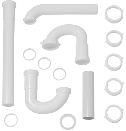 Waxman PlumbCraft 15-Piece Complete Bathroom Sink Drain Repair Kit 7027110N, Various Bathroom Sink Drain Pipes for Repairs to Problem Areas, Bathroom Sink Drain Assembly for Multiple Sink Pipe Options