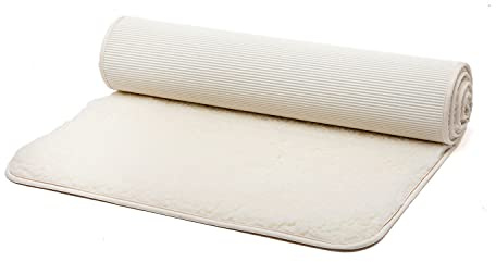 bodhi | Schurwoll-Yogamatte Premium (umgesäumt) | Natur Wolle | Schurwollmatte | 100% Schafschurwolle (1200 g/m²)| Weich & Isolierend | VISHNU 75P | 200 x 75 cm