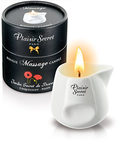 Plaisirs Secrets Bougie de Massage Gourmande Parfum Coquelicot 80 ml