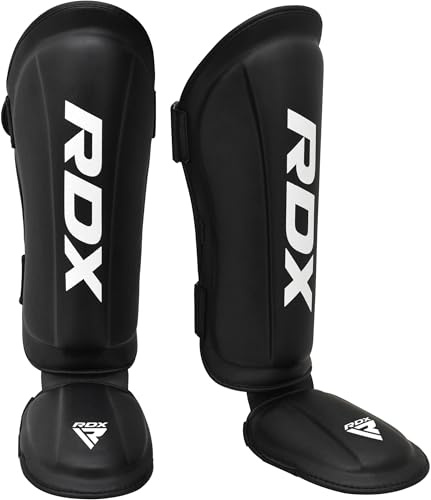 RDX Schienbeinschoner für Kickboxen, Muay Thai, SMMAF, Maya Hide Leder Schienbeinschutz, MMA Shin Beinschutz für Sparring, Boxen, BJJ, Karate, Training, Schutz