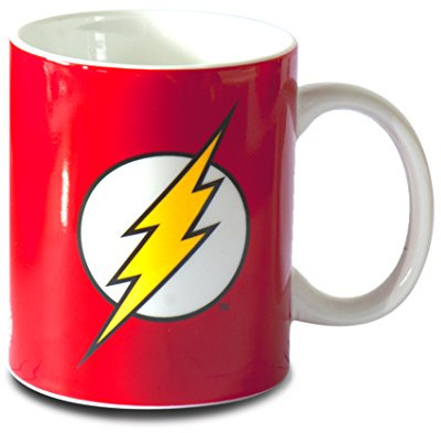 Logoshirt® DC Comics I Flash Logo I Porzellan Tasse Kaffeebecher, 300 ml I spülmaschinenfest & mikrowellengeeignet I in farbiger Geschenkverpackung I Lizenziertes Original Design