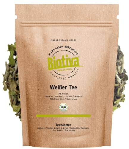 Weißer Tee Pai Mu Tan Bio 100g - handgepflückt - Weich duftig und aromatisch - Fairbiotea-zertifiziert - nachhaltiger Teeanbau - Biotiva