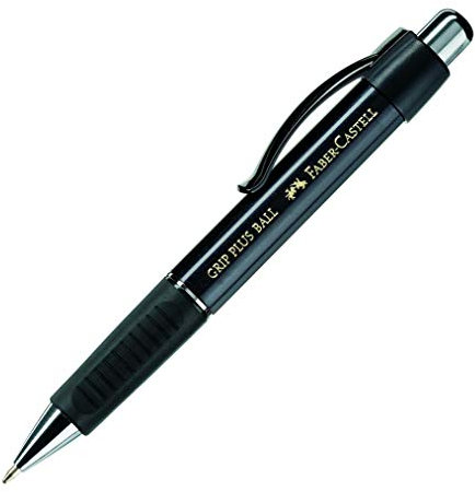 FABER-CASTELL 140733 - Kugelschreiber GRIP PLUS BALL, Mine: M, Schaftfarbe: metallic schwarz