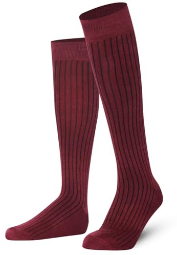 Mysocks Unisex Kniestrümpfe lange Socken gewelltes Burgund