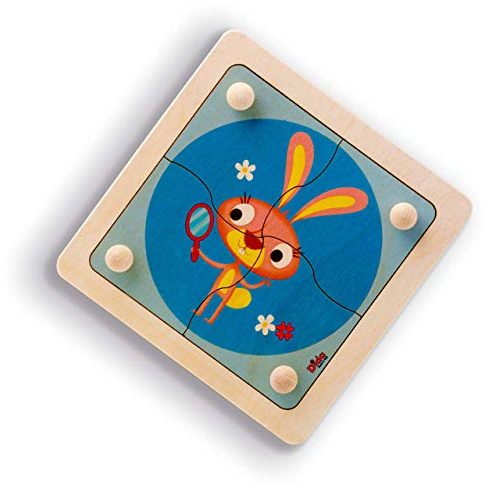 Dida - Coniglio, Puzzle in Legno per Bambini 2 3 Anni, Giochi Educativi Didattici, Primi Incastri Montessori, Regalo Giocattoli di Apprendimento Motricità Fine