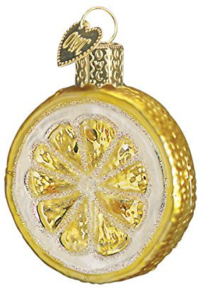 Old World Christmas Fruit Selection Glass Blown Ornaments for Christmas Tree Lemon Slice