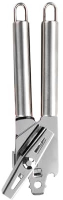Chef Aid Dosenöffner aus hochwertigem Edelstahl für Dosen, Konserven, Gläser und Flaschen, manuelle Drehklinge, integrierte Aufhängeösen, spülmaschinenfest
