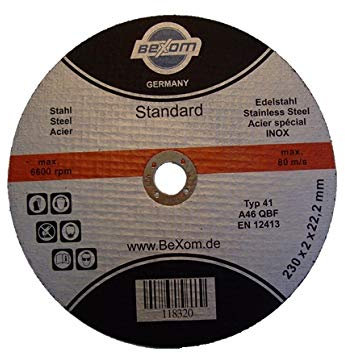 Olbrich-Industriebedarf Disco de corte 230 x 2 mm, 100 unidades, acero inoxidable y acero, metal, hierro