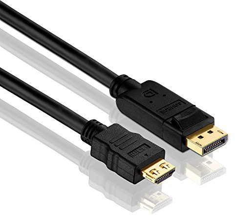 PureLink PI5100-150 Cavo adattatore DisplayPort a HDMI (Full HD 2K (1080p), Ethernet), DisplayPort maschio (20 pin) a HDMI-A maschio (19 pin), certificato, 15,0 m, nero