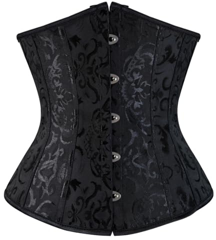 Women's Underbust Corset for Renaissance Halloween Costumes Black S