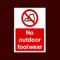 No Outdoor Footwear Plastic Sign (WS16) - No Swimming, No Diving, No Sailing, Deep Water, Eating & Drinking, Slippery