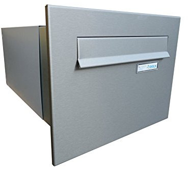 XXL Edelstahl Mauerdurchwurf Briefkasten - Tiefe 39-62 cm - B-242