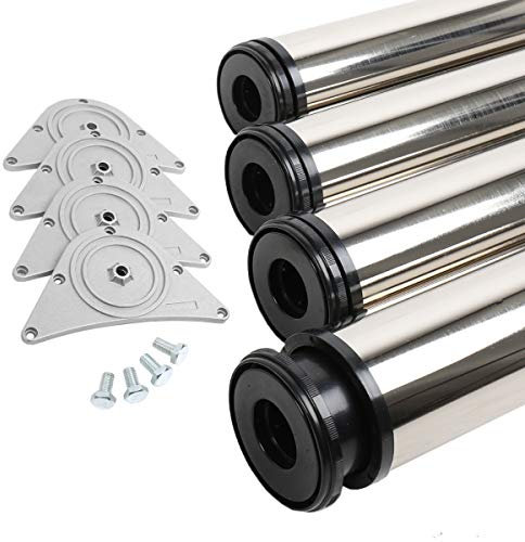 MS Beschläge® 4er Set Tischbeine Möbelfüße Tischstempel Höhe 870mm ø 80mm Edelstahl Optik