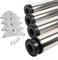 MS Beschläge® 4er Set Tischbeine Möbelfüße Tischstempel Höhe 870mm ø 80mm Edelstahl Optik