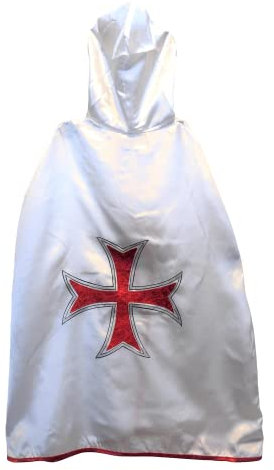 Liontouch - Cape du Chevalier Maltais | Taille Unique - 3 à 8 Ans | Cape d'Imitation Médiévale, Thème Classique de la Croix Rouge | Déguisements, Robes Fantaisies & Costumes Royaux pour Garçons