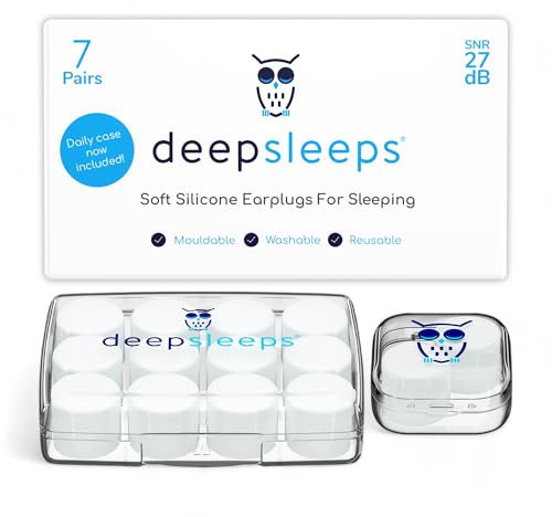 Silicone Ear Plugs for Sleeping 8 Pairs Reusable Soft Waterproof Noise Cancelling Premium Moldable Earplugs for Sleep Snoring Travelling Studying Noise Reduction Deep Sleeps
