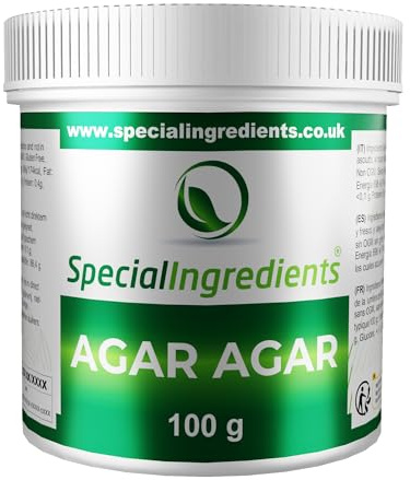 Special Ingredients Agar Agar 100g Premium Quality Powder Vegan Gelatine, European, Suitable for Vegan's & Vegetarian's, Non GMO, Gluten Free, Recyclable Container
