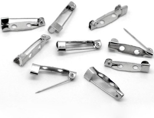 HQ-CLOUD Lot de 10 Support Broche, épingle de sécurité,Épingle de Badge pour DIY Broche/Badge 2cm