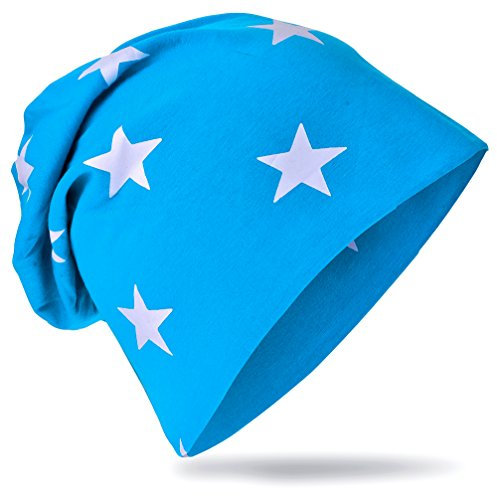 Miobo Jersey Slouch Beanie Long Mütze Unisex Stern Baumwolle Baby Kinder Damen Herren Klein Stern