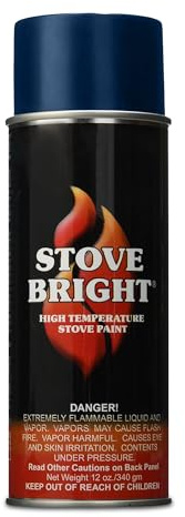 Stove Bright - High Temp Spray Paint | Metallic Blue Spray Paints | Satin Finish For Wood Stoves, Fireplaces, Bbqs, Mufflers | Rust, Scratch & 1200°f Heat Resistant Spray Paint For Metal | 12oz Can
