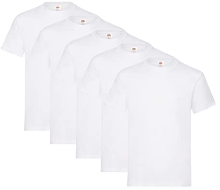 Fruit of the Loom Men's Heavy T Shirt, White, S UK