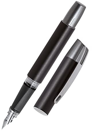 Online Campus Colour Line | Tinten-Füller für Rechtshänder | ergonomisches Griffstück | Standard-Tintenpatronen | mit hochwertiger Feder | Iridiumfeder M, Farbe schwarz, 1 Stück (1er Pack)