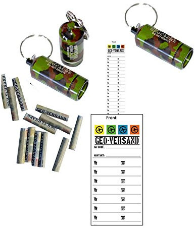 3 x Geocaching Versteck Metallbehälter MICNO (Micro Nano), MICNO Camouflage Flecktarn Tarnfarben Tablettenaufbewahrung, Pillcase, Cache Container, Cache versteck,