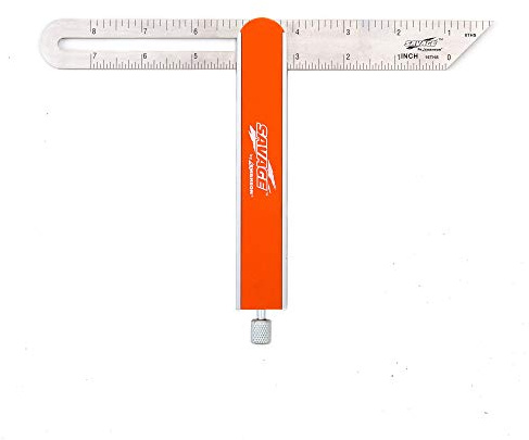 Swanson Tool Co SVV150 9 inch Savage T-Bevel with Stainless Steel Rule, Inches/Metric Marks, Comfort Grip Handle, Secure Metal Knob