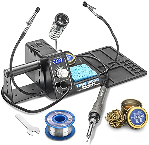 The Original X-Tronic 3020-XTS • 75W Soldering Iron Station • LED • 2 Helping Hands • Roll of Solder • Brass Sponge w/Cleaning Flux • Wet Sponge • °C/°F Conversion Switch • 10 Minute Sleep Feature!