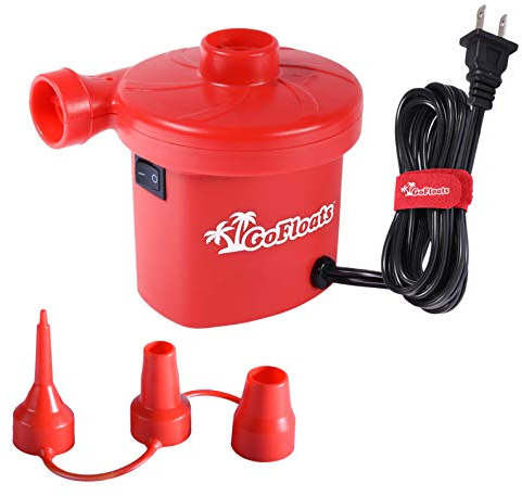 GoFloats Rapid Inflation Electric Air Pump (AC 110/120V) with Tote Bag and Raft Repair Kit