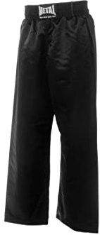 METAL BOXE Unisex Pantalon Prima Noir Taille 130cm Kickboxing-Hose, Schwarz, 130 EU