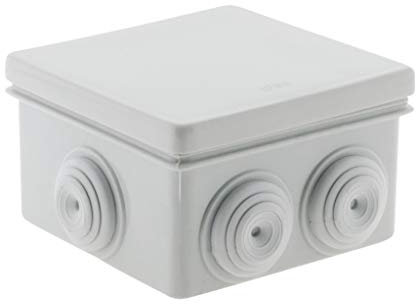 Zenitech - Wasserdichte Quadratische Abzweigdose IP55-80x80x46 mm - Weiß - Ohne Kabelschnitt - Mit Befestigtem Deckel - Ideal für den Außeneinsatz - Sichere und Einfache Installation