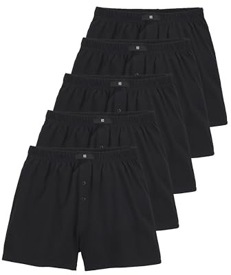 H.I.S Herren Weite Boxershorts in schwarz, 5er Pack