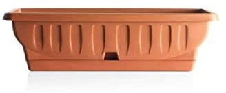 Bama 30200 Scatola da Balcone con Piattino Autoirrigante, Terracotta, 30 Cm