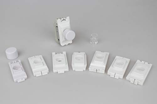 Varilight 2-Way Push On/Off Switch Module (Dummy Dimmer) 6A (1 Grid Space) (to fit MK, Schneider Ultimate, Schneider Lisse, Crabtree, Hager, Deta, BG & Varilight PowerGrid) White