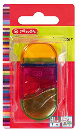 Herlitz Two in one Kombianspitzer, Radierer und Anspitzer aus Kunststoff, transluzent