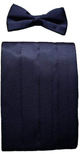 Navy Blue Cummerbund & Bow Tie Set
