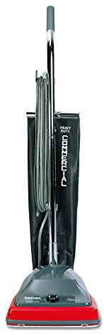 Sanitaire SC679J Commercial Lightweight Upright Vacuum, Bag-Style, 12lb, Gray/Red