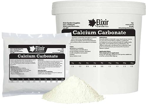 Elixir Gardens Calcium Carbonate (Limestone) Powder | Natural Soil Conditioner & Liming Agent | Reptile, Livestock, Poultry & Pet Nutritional Supplement | 1kg Polythene Bag | Treats upto 4sqm
