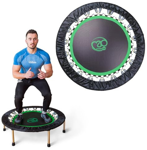 Fitness Mad Studio Pro Rebounder | Trampoline de fitness de 101,6 cm | Exercices d'aérobic Bouncer | Mini trampoline pliable | Parfait pour l'entraînement à la maison, la perte de poids et l'amélioration du fitness général
