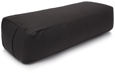 Yogabox Yoga Bolster Rechteckig, Waschbarer Bezug aus 100% Baumwolle, Yogarolle eckig mit Buchweizenschalen - Füllung, Yogakissen groß für Restoratives Yoga, Maße: ca. 60 x 20 x 14 cm, anthrazit