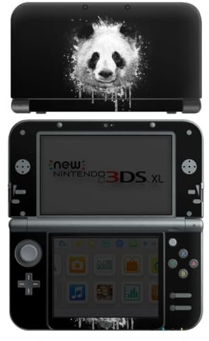 Skin kompatibel mit Nintendo New 3DS XL Folie Sticker Panda schwarz Malerei