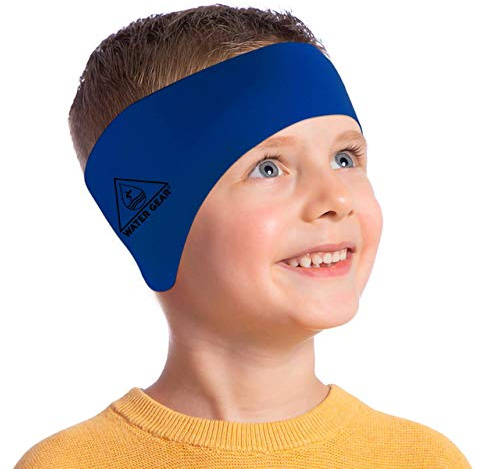 Water Gear Ear Wrap for Children - Comfortable Blue Headband Prevents Infections for Kids with Sensitive Ears