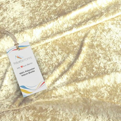 10 m sammetstyg i beige/champagne – 31 färger att välja mellan