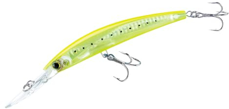 Yo-Zuri Crystal 3D Minnow Deep Diver Köder, Chartreuse-Silber, 15,2 cm