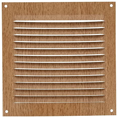 Amig - Rejilla Cuadrada de Aluminio - Rejillas de Ventilación para Salida de Aire - Ideal para Techo de Cocina y Baño - Medidas 150 X 150 MM - Color Madera